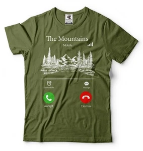 The Mountains Mobile Mountains are Calling T-shirt Answer the call T-shirt tee - Picture 1 of 10