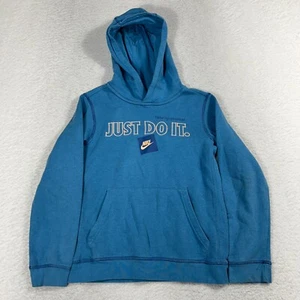 Nike Just Do It Hoodie Jungen Large Fleecepullover Stickerei Text Swoosh - Bild 1 von 8