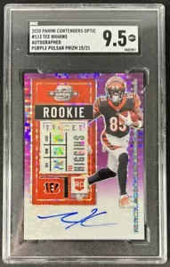 2020 Contenders Optic Tee Higgins Purple Pulsar Rookie Ticket Auto /21 SGC 9.5 - Picture 1 of 2