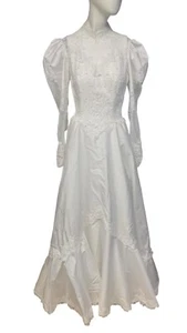 Vintage Wedding Dress Lace Size 10 - Picture 1 of 24