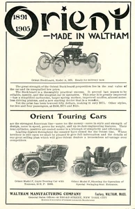 Anuncio original Waltham-Orient 1905. 3 modelos. Waltham, Misa + Papa Hartford/Anuncio Trib - Imagen 1 de 4