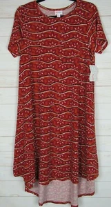 Vestido para mujer Lularoe Carly Rust, rojo, blanco y negro talla pequeña nuevo con etiquetas - Imagen 1 de 3
