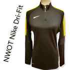 Nike Womens Black & Yellow Long Sleeve 1/4 Zip Dri-Fit Sweatshirt Top Size Small