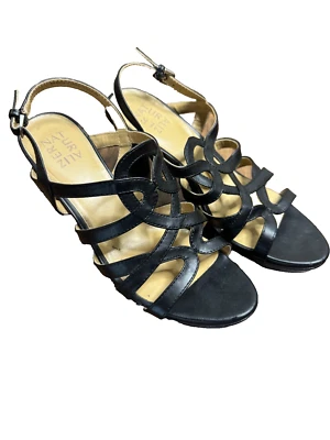 Naturalizer Womens Size 7.5  Faux Leather Strappy Dress Sandal in Black $89 - Image 1 of 4