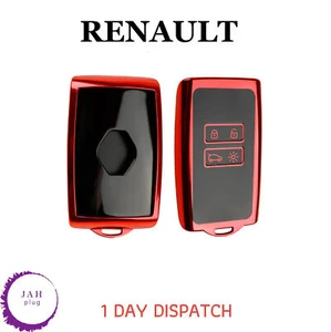 AUTO SCHLÜSSEL HÜLLE CASE HALTER TPU ROT FÜR RENAULT MEGANE KOLEOS KADJAR CAPTUR ESPACE - Bild 1 von 11
