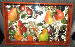 Decoupage Wooden Serving Tray Michel Design Works Pears Fruit Glossy finish - Picture 1 of 7