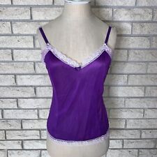 Ooak Upcycled Vintage Purple Dyed Nylon Lace Camisole Taissa Lada Size 34 Bust S