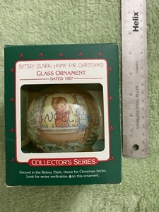 HALLMARK 1987 ORNAMENT #2 BETSEY CLARK GLASS BALL HOME FOR CHRISTMAS - Picture 1 of 8