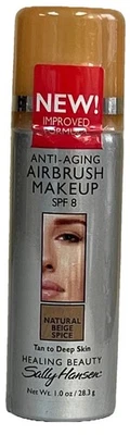 6 Latas Sally Hansen Aerógrafo Maquillaje Natural Beige Especias Bronceado/Profundo 1 Oz Foto 1 de 2