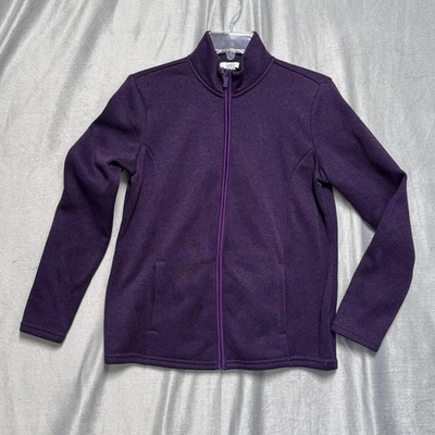 Croft & Barrow Jacket Womens Small Purple Fleece Full Zip Stand Collar Pockets - Image 1 of 4