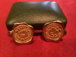 Karl Lagerfeld “Wax Seal” Lg Button Earrings  - Picture 1 of 13