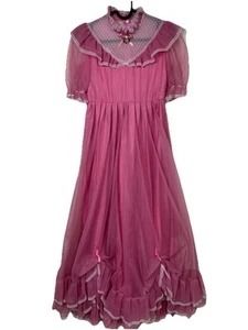 Parie Of Dallas TX Girls Pink Ruffle Lace Party Dress Ball Gown Pageant Prom - Picture 1 of 9