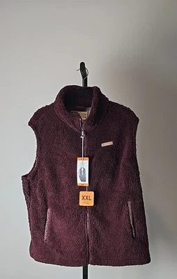 Sage Collective Women’s Sherman Fleece Vest Burgundy Zip Front Soft Warm XXL - Image 1 of 4