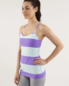 Serbatoio LULULEMON Power Y *Luon Light-Bold Stripe Power Purple taglia 6 - Foto 1 di 8