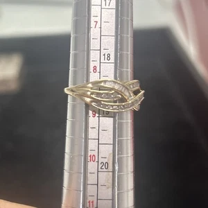 SASA Size 8 1/2 10k Women’s Gold Ring With Faux Diamonds Infinity 2.24g - Picture 1 of 9