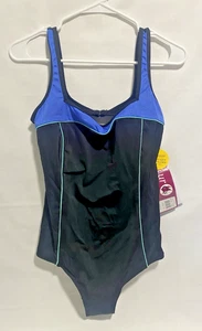 Fit 4U Swim Size 14 Tank one piece Swimsuit with built in BRA Chlorine Resistant - Picture 1 of 10