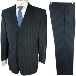 Jack Victor Collection Mens Size 40R Drop 6 Suit Pinstripe 3 Button Pleated  - Picture 1 of 23