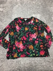 Terra & Sky Top Donna Taglia 1X 16W 18W Rosa Floreale Maniche Trasparenti - Foto 1 di 11