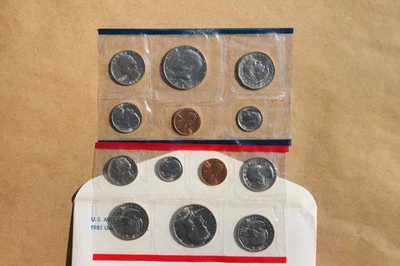 Juego de monedas de Estados Unidos 1981 sin circular Foto 1 de 4