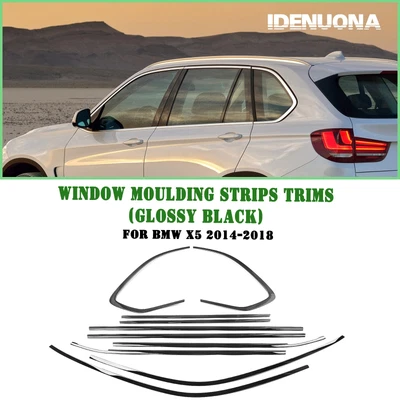 Cinturón de sellado de moldura de tira de ventana para BMW X5 2014-2018 2015 cromo negro Foto 1 de 4