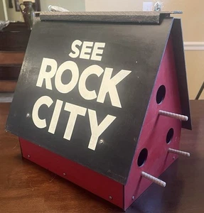 SEE ROCK CITY Bird House Feeder Rustic Barn Vintage - Picture 1 of 5