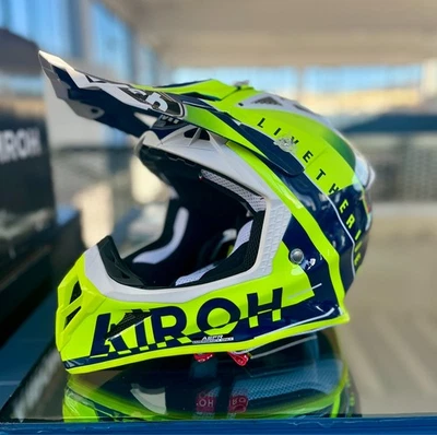 AVAA18 Casco moto cross enduro Airoh Aviator Ace Amaze Blue Gloss Taglia S - Immagine 1 di 3