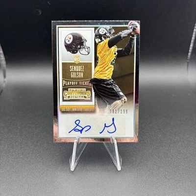 2015 Panini Contenders Playoff Ticket /199 Senquez Golson #123 Rookie Auto RC - Image 1 of 2