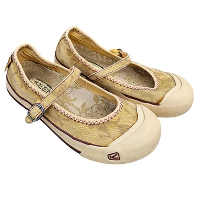 Sapatos KEEN Coronado Mary Jane marrom floral lona fivela alça conforto tamanho 7.5 - Imagem 1 de 4