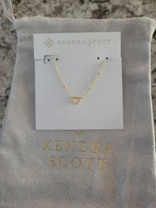 Kendra Scott Mini Satellite Ari Necklace Gold Rose Quartz NWT! Pouch - Picture 1 of 2