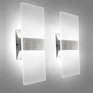 Modern Wall Sconces Set of Two, Led Wall Light 10w, 6000k White Light Up Down... - Picture 1 of 7