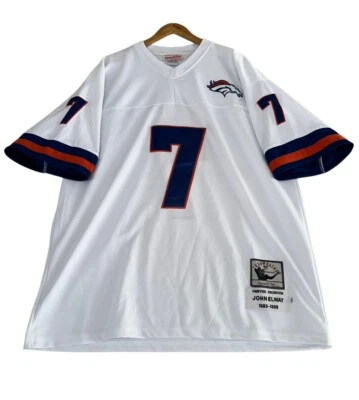 Camiseta de fútbol americano blanca para hombre Denver Broncos John Elway #7 Mitchel & Ness talla 54 Foto 1 de 4