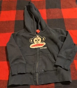 Vtg y2k Paul Frank Small Paul-Baby-full Zip black Hoodie sz 4 - Picture 1 of 7