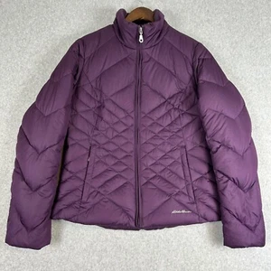 Eddie Bauer Jacket Women’s Small Purple Quilted Goose Down Puffer Winter Coat - Picture 1 of 14