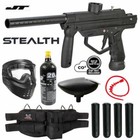 Maddog JT Stealth Semi-Automatic Silver CO2 Paintball Gun Starter Package 