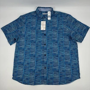 NUEVA Camisa Hawaiana Tommy Bahama Bambú Playa Rayas XL Bering Azul Seda $148 - Imagen 1 de 6