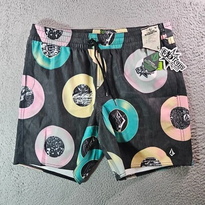 NWT Volcom Stoneys Board Shorts Swim Trunks Men Large Geometric Multicolor - Image 1 of 4
