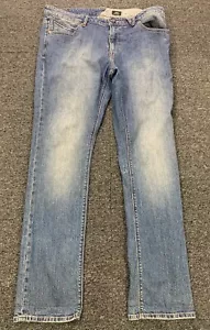 Volcom Jeans Vorta Slim Straight Mens Size 36 x 32 Blue Denim Stretch SK8 Skater - Picture 1 of 15