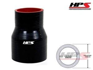 6" LONG HPS 2" - 2.5" 51mm - 63mm 4-Ply Silicone Reducer Coupler Hose BLACK - Imagen 1 de 1