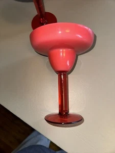 Unbranded Margarita Glass Durable Pink Reusable Plastic Cup Preowned - Picture 1 of 4