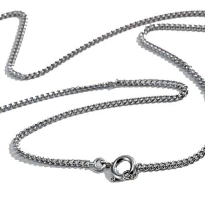 Collana argento sterling 925 catenina grumetta rodiato anallergico uomo donna  - Immagine 1 di 4
