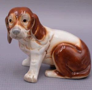 Vintage Bone China Hound Welpe Hund rot weiß 4x4 - Bild 1 von 8