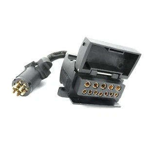 Trailer Adaptor Plug - 7 Pin Small Round Male Plug to 12 Pin Female flat WA AU - Picture 1 of 6
