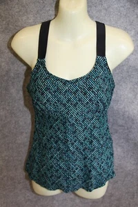 PARTE SUPERIOR TANKINI TALLA S VERDE NEGRO ESPUMA CESTA - Imagen 1 de 3