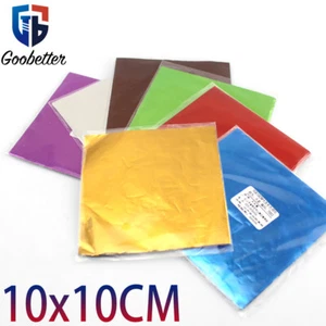 Foil Sheets 7 Colour 10x10cm Gift Packaging Paper Tin Foil Shiny Wrapping Sheets - Picture 1 of 5