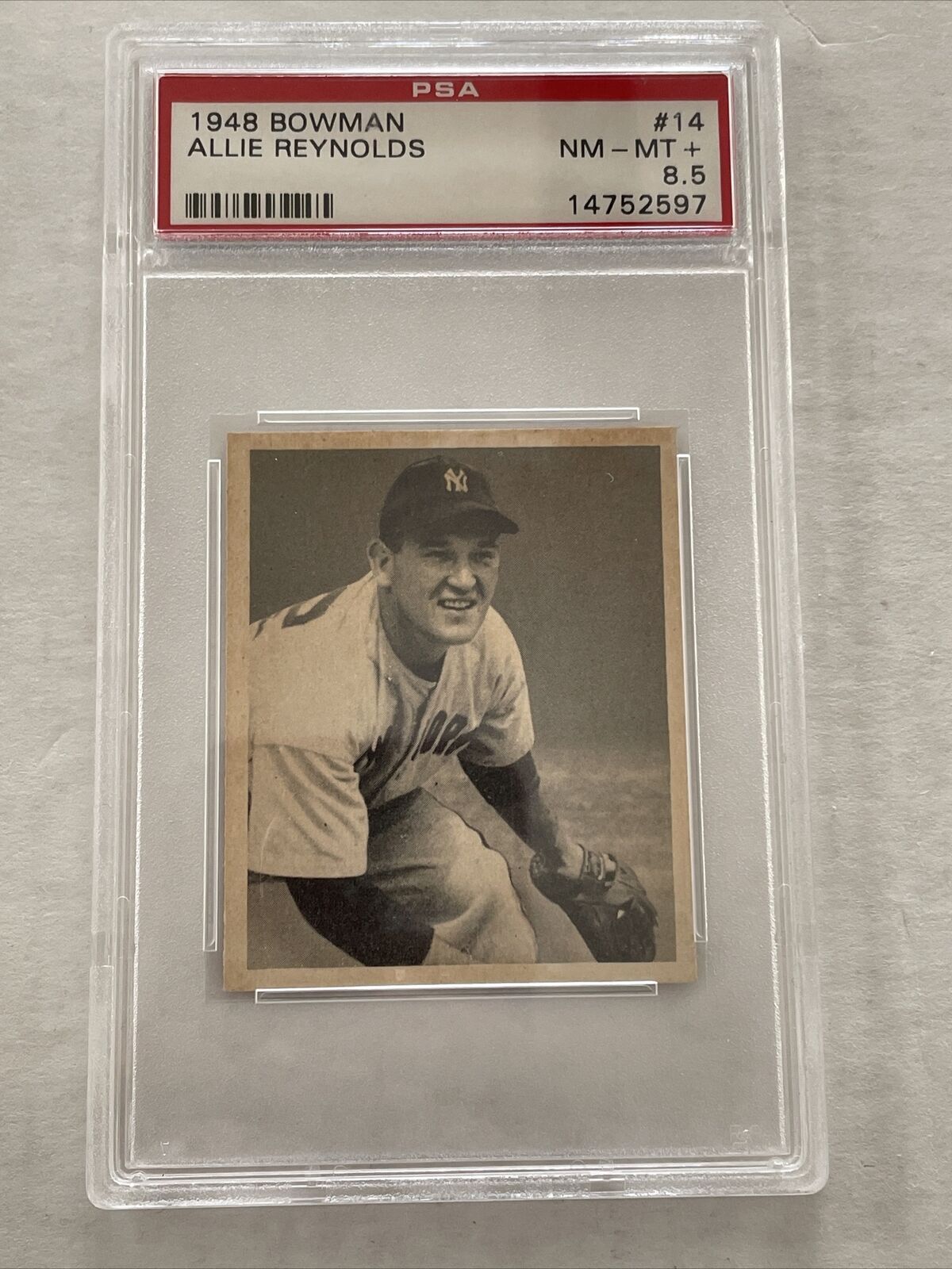 1948 Bowman Baseball Allie Reynolds #14 PSA 8.5 YANKEES NM-MT+