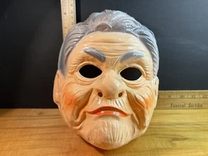 Vintage Ben Cooper Old Lady Oma Halloween Maske graue Haare Original Etikett 1980 - Bild 1 von 5