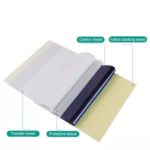 Tattoo Transfer Paper 50pcs Stencil Carbon Thermal Tracing Hectograph Sheets - Picture 1 of 3