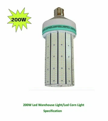 LED Corn Light Bulb, 1000W Equivalent E39/E40 Mogul Base 200W Daylight 6000K - Image 1 of 4