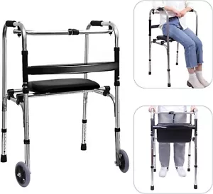 Rolling Walker for Seniors, with seat and 2 Wheels, Adjustable, Lightweight, Com - Picture 1 of 6