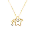 Sterling Silver Cubic Zirconia Lucky Star Pendant Dainty Necklaces for Women